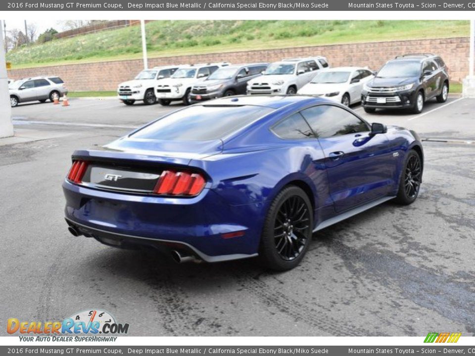 2016 Ford Mustang GT Premium Coupe Deep Impact Blue Metallic / California Special Ebony Black/Miko Suede Photo #6