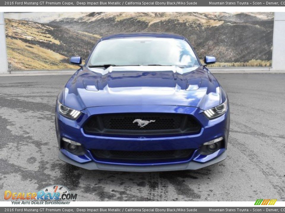2016 Ford Mustang GT Premium Coupe Deep Impact Blue Metallic / California Special Ebony Black/Miko Suede Photo #8
