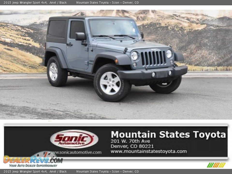 2015 Jeep Wrangler Sport 4x4 Anvil / Black Photo #1