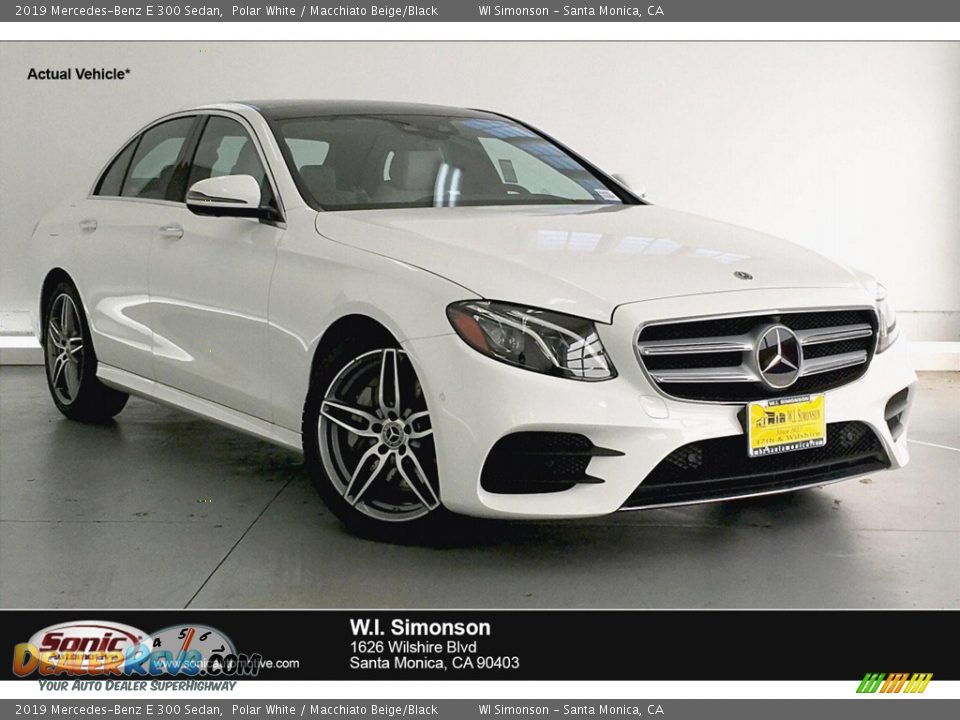 2019 Mercedes-Benz E 300 Sedan Polar White / Macchiato Beige/Black Photo #1