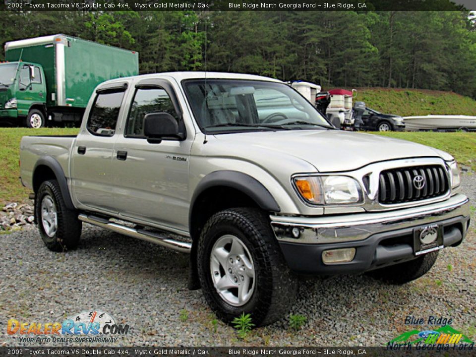 2002 Toyota Tacoma V6 Double Cab 4x4 Mystic Gold Metallic / Oak Photo #2