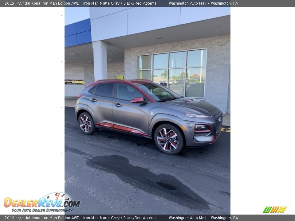 Front 3/4 View of 2019 Hyundai Kona Iron Man Edition AWD Photo #2
