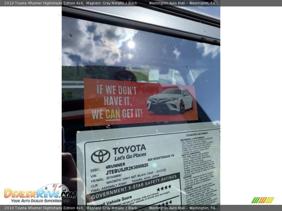 2019 Toyota 4Runner Nightshade Edition 4x4 Magnetic Gray Metallic / Black Photo #24