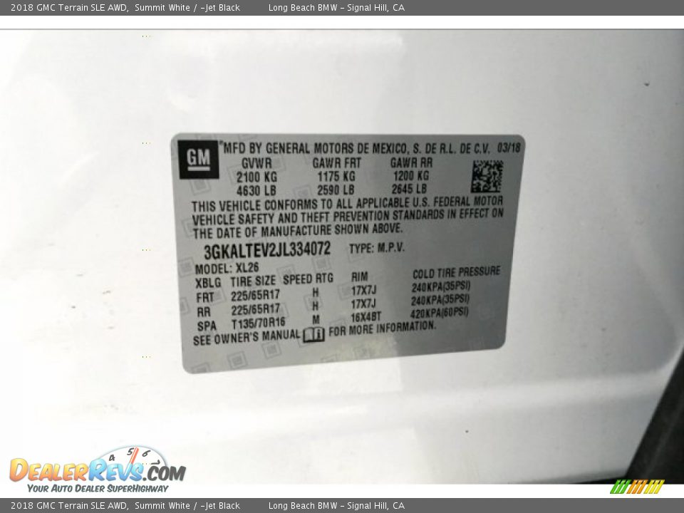 2018 GMC Terrain SLE AWD Summit White / ­Jet Black Photo #19