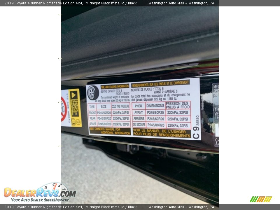 2019 Toyota 4Runner Nightshade Edition 4x4 Midnight Black metallic / Black Photo #13