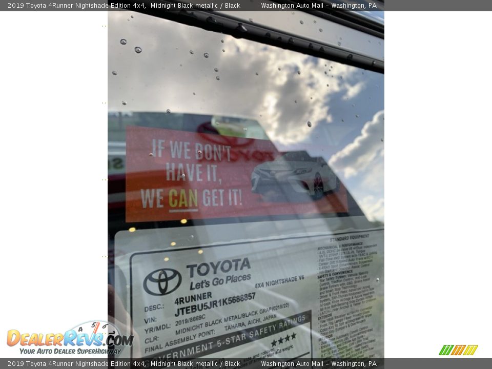 2019 Toyota 4Runner Nightshade Edition 4x4 Midnight Black metallic / Black Photo #23