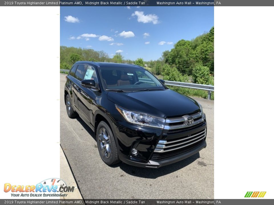 2019 Toyota Highlander Limited Platinum AWD Midnight Black Metallic / Saddle Tan Photo #3