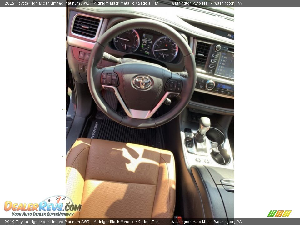 2019 Toyota Highlander Limited Platinum AWD Midnight Black Metallic / Saddle Tan Photo #11