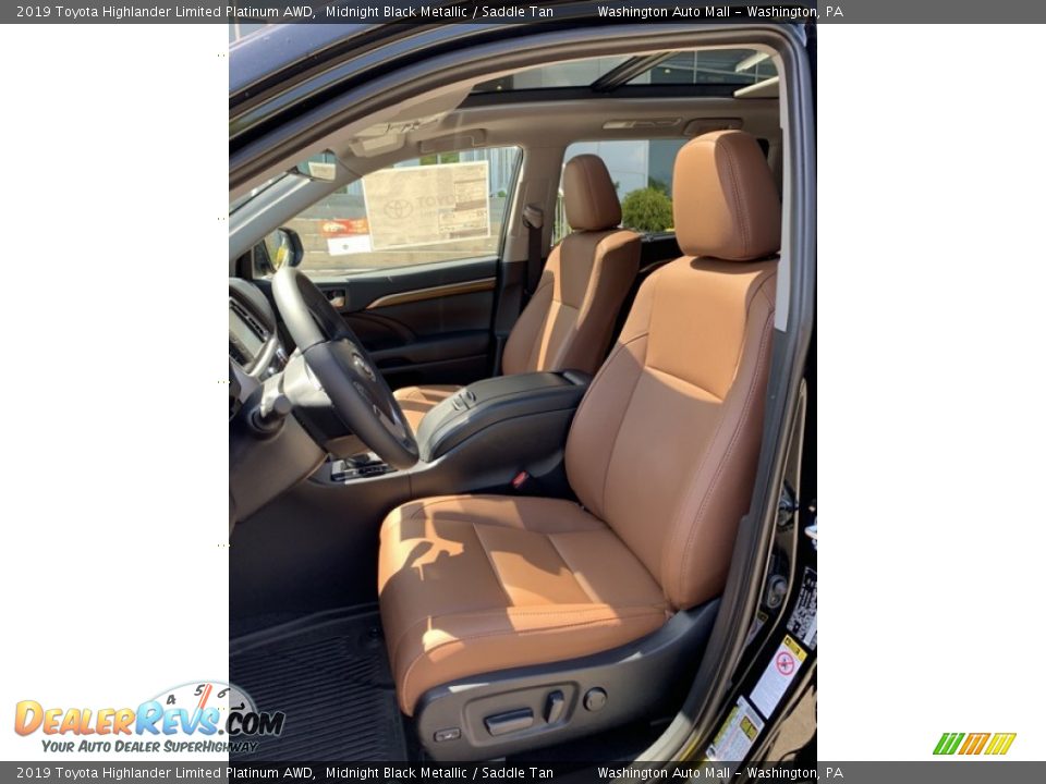 2019 Toyota Highlander Limited Platinum AWD Midnight Black Metallic / Saddle Tan Photo #12