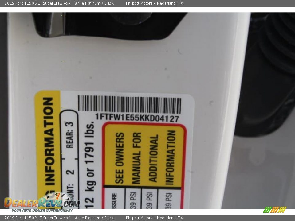 2019 Ford F150 XLT SuperCrew 4x4 White Platinum / Black Photo #23