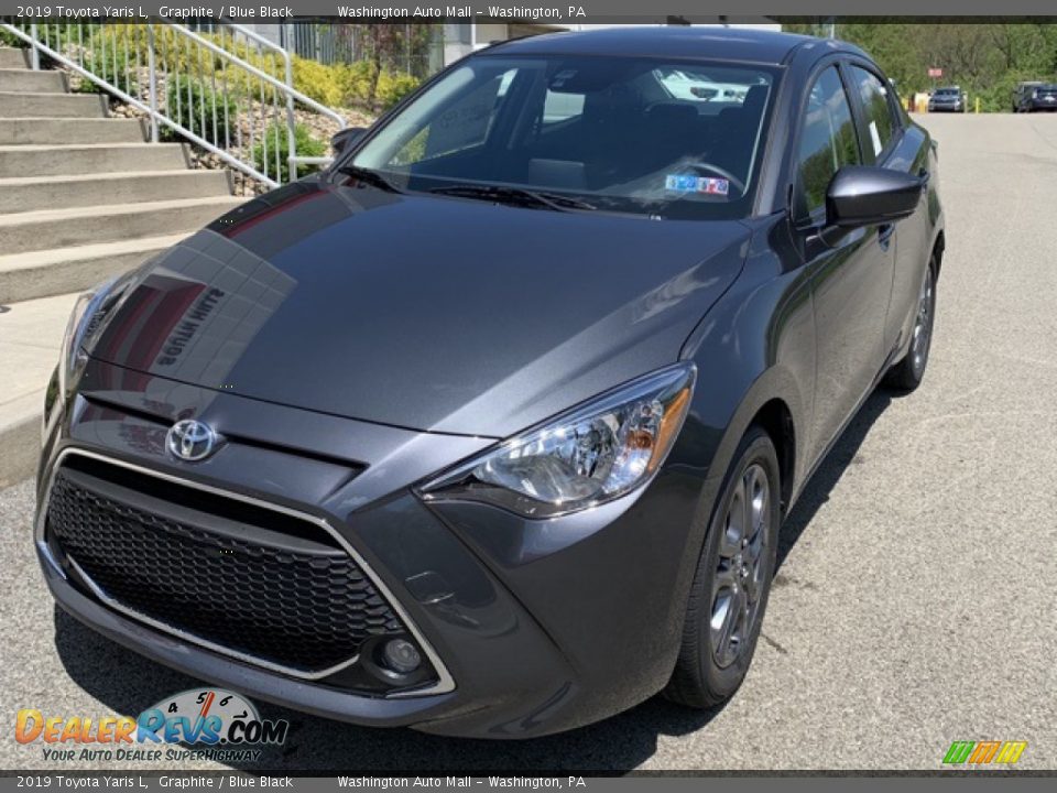 2019 Toyota Yaris L Graphite / Blue Black Photo #1