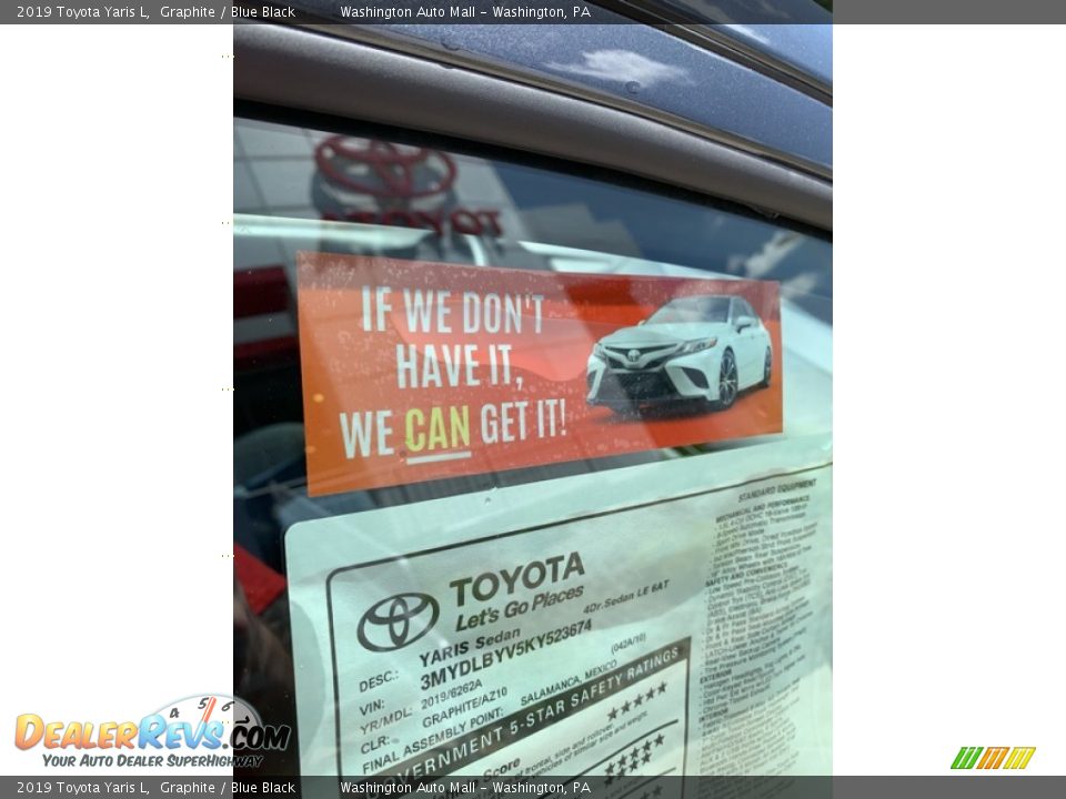 2019 Toyota Yaris L Graphite / Blue Black Photo #26