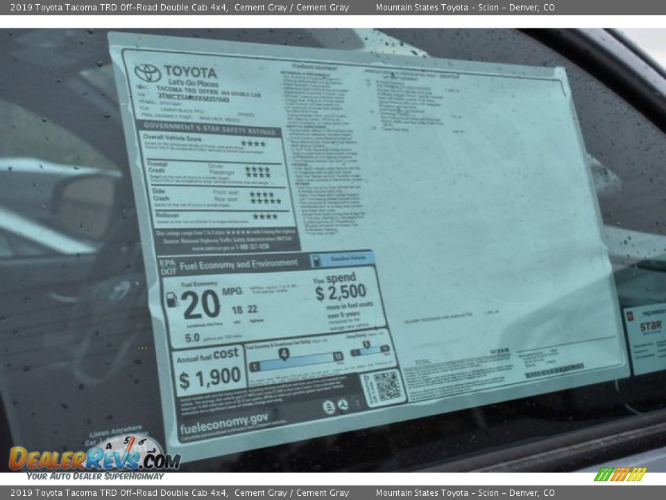 2019 Toyota Tacoma TRD Off-Road Double Cab 4x4 Cement Gray / Cement Gray Photo #11