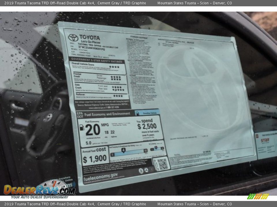 2019 Toyota Tacoma TRD Off-Road Double Cab 4x4 Cement Gray / TRD Graphite Photo #10