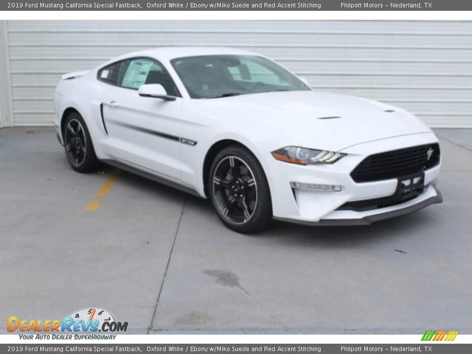 2019 Ford Mustang California Special Fastback Oxford White / Ebony w/Miko Suede and Red Accent Stitching Photo #2