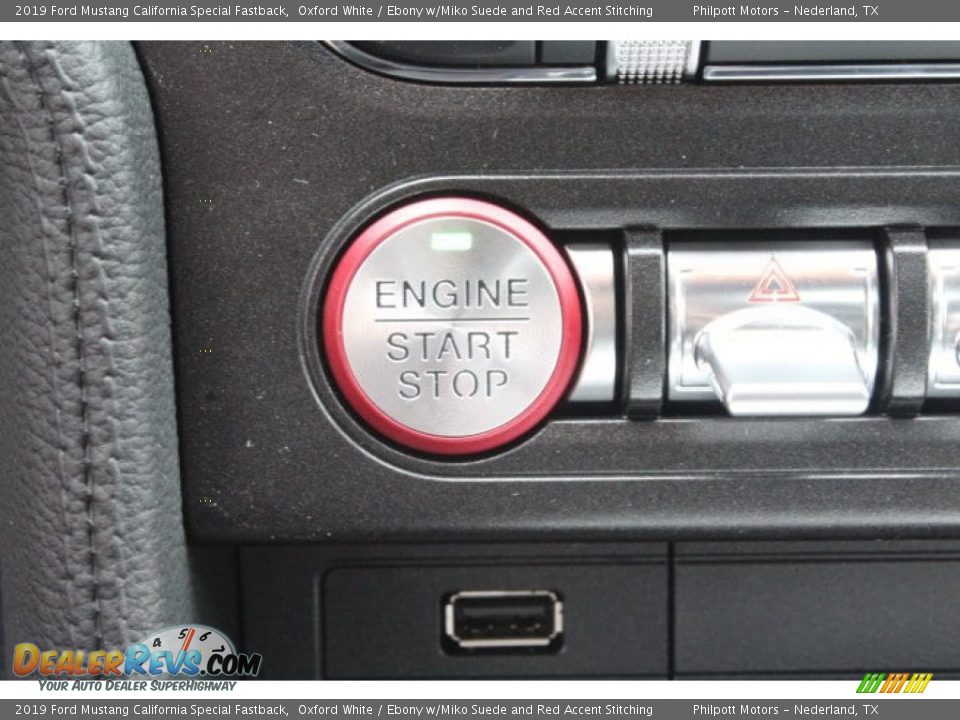2019 Ford Mustang California Special Fastback Oxford White / Ebony w/Miko Suede and Red Accent Stitching Photo #16