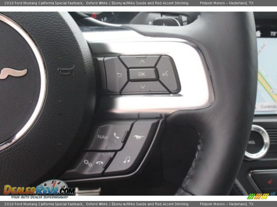 2019 Ford Mustang California Special Fastback Oxford White / Ebony w/Miko Suede and Red Accent Stitching Photo #18