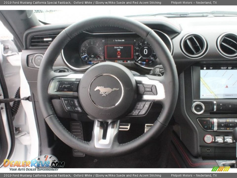 2019 Ford Mustang California Special Fastback Oxford White / Ebony w/Miko Suede and Red Accent Stitching Photo #21
