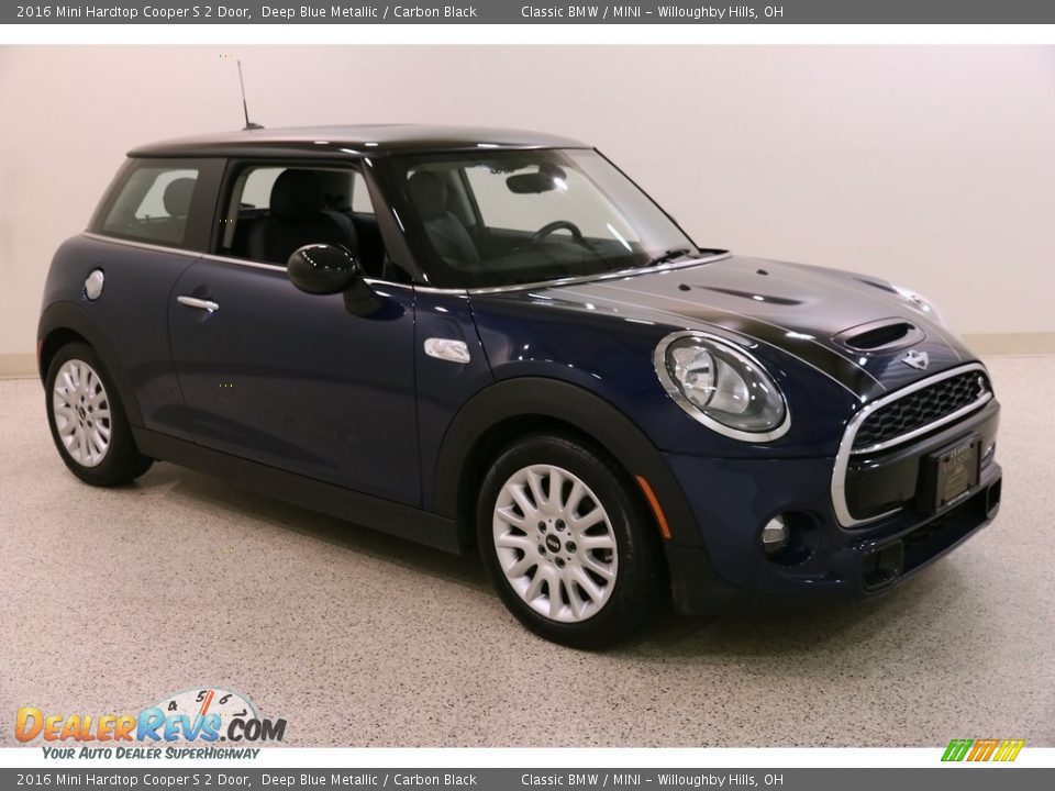 2016 Mini Hardtop Cooper S 2 Door Deep Blue Metallic / Carbon Black Photo #1