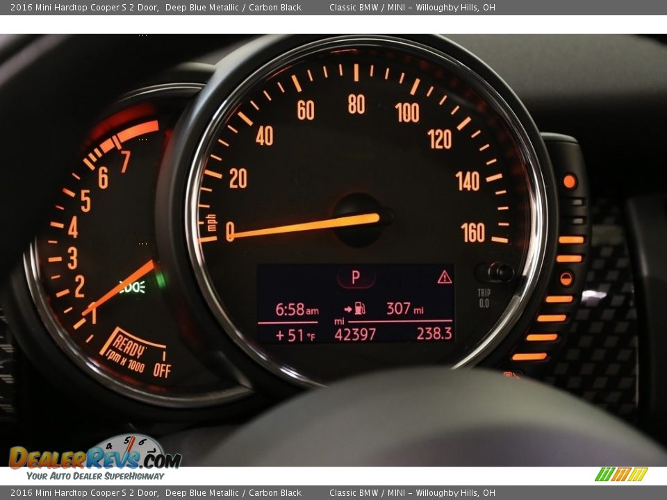 2016 Mini Hardtop Cooper S 2 Door Deep Blue Metallic / Carbon Black Photo #8