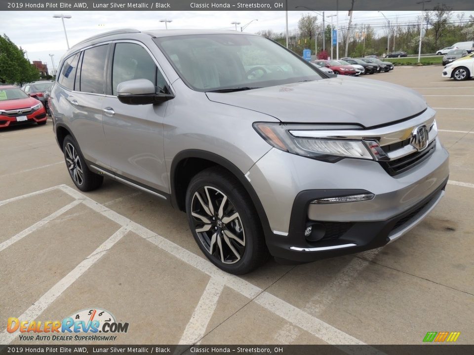 2019 Honda Pilot Elite AWD Lunar Silver Metallic / Black Photo #3