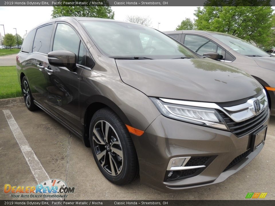 2019 Honda Odyssey Elite Pacific Pewter Metallic / Mocha Photo #3