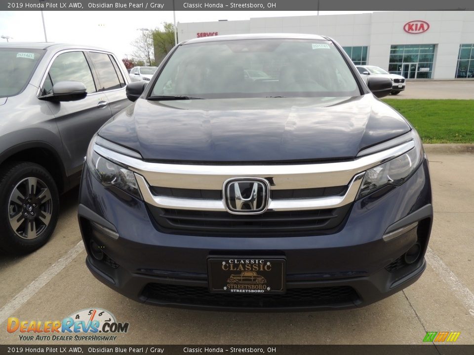 2019 Honda Pilot LX AWD Obsidian Blue Pearl / Gray Photo #2