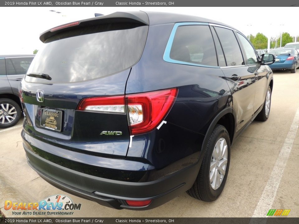 2019 Honda Pilot LX AWD Obsidian Blue Pearl / Gray Photo #4