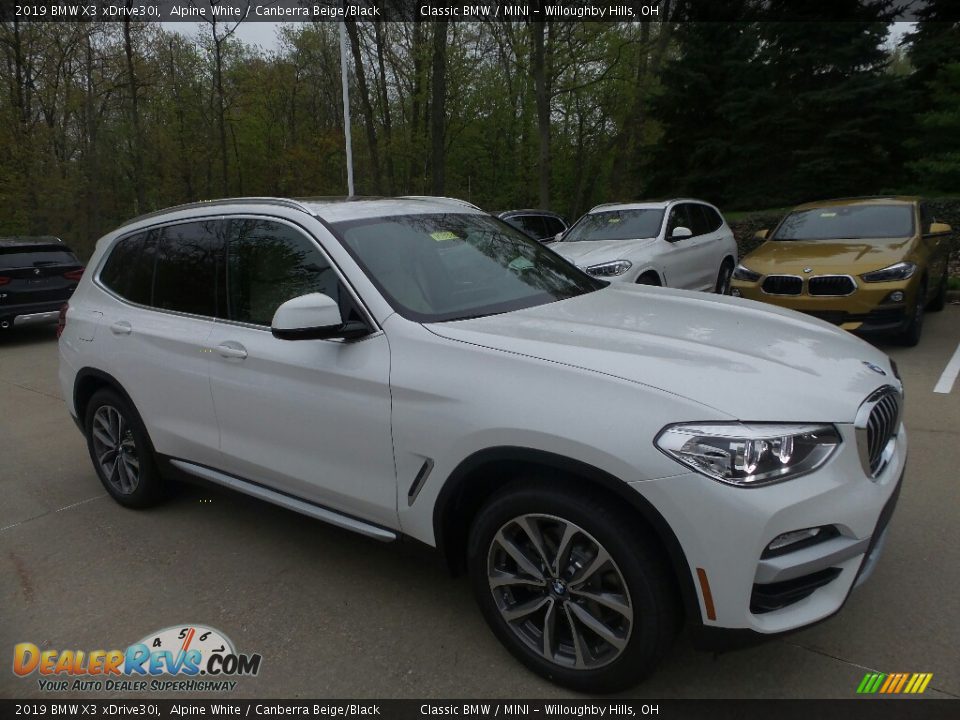 2019 BMW X3 xDrive30i Alpine White / Canberra Beige/Black Photo #1