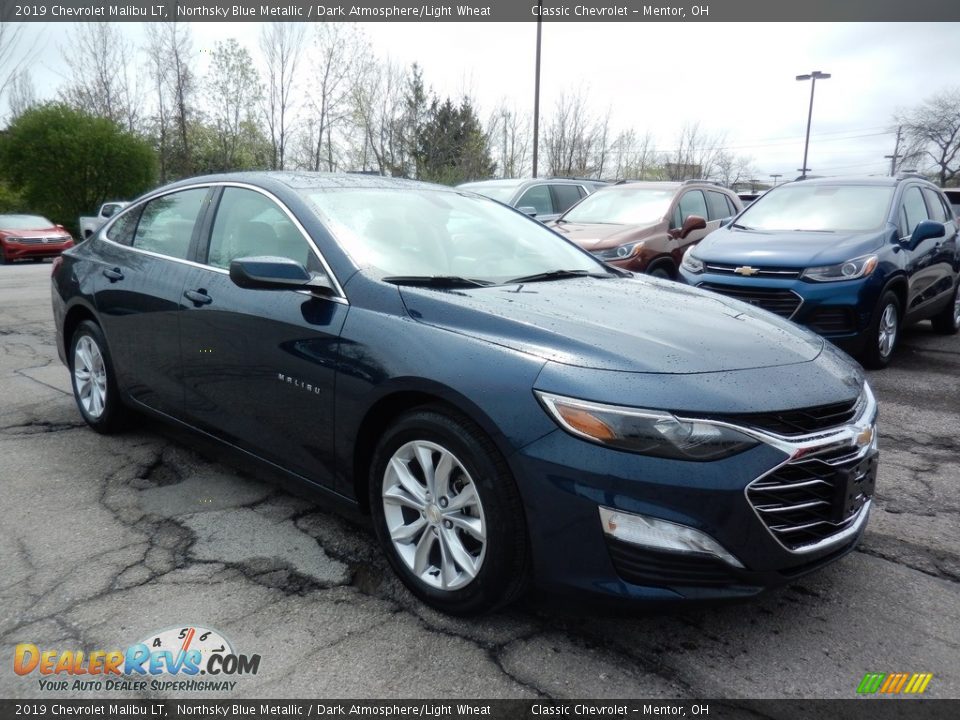 2019 Chevrolet Malibu LT Northsky Blue Metallic / Dark Atmosphere/Light Wheat Photo #3