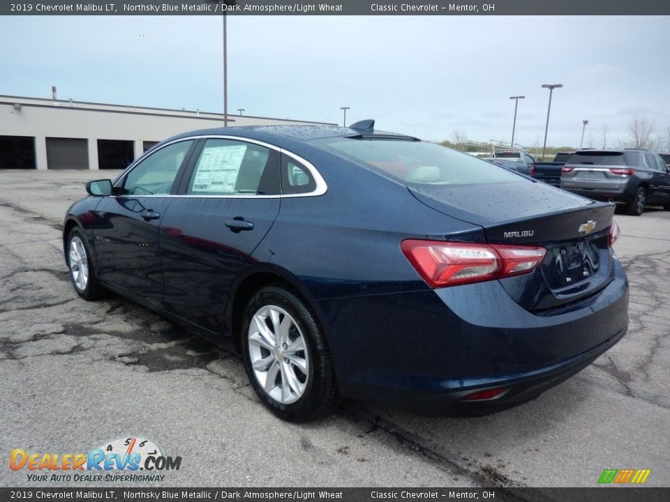 2019 Chevrolet Malibu LT Northsky Blue Metallic / Dark Atmosphere/Light Wheat Photo #5