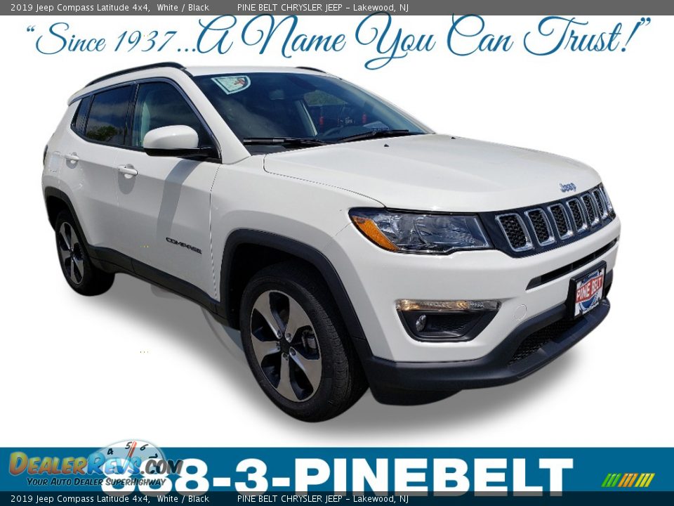 2019 Jeep Compass Latitude 4x4 White / Black Photo #1