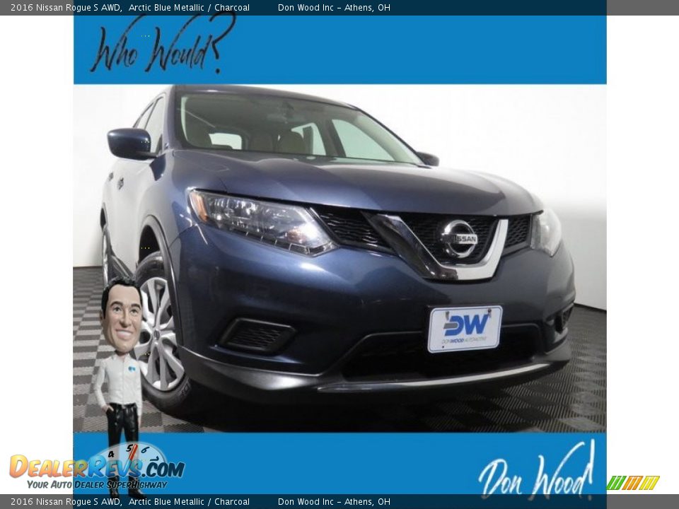 2016 Nissan Rogue S AWD Arctic Blue Metallic / Charcoal Photo #1