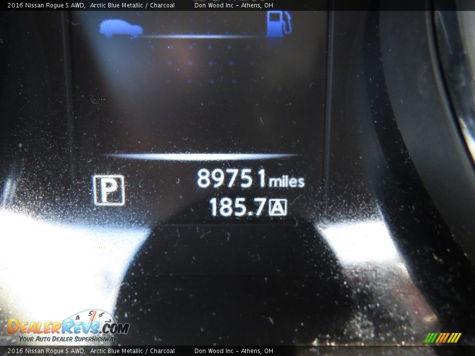 2016 Nissan Rogue S AWD Arctic Blue Metallic / Charcoal Photo #34