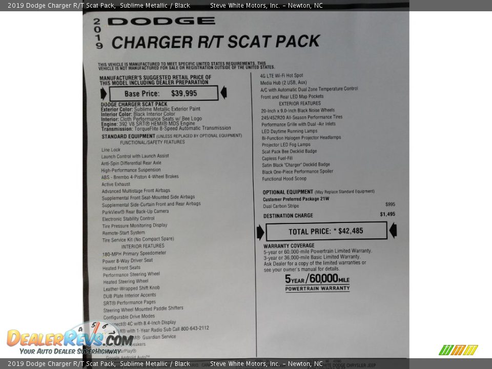 2019 Dodge Charger R/T Scat Pack Sublime Metallic / Black Photo #35