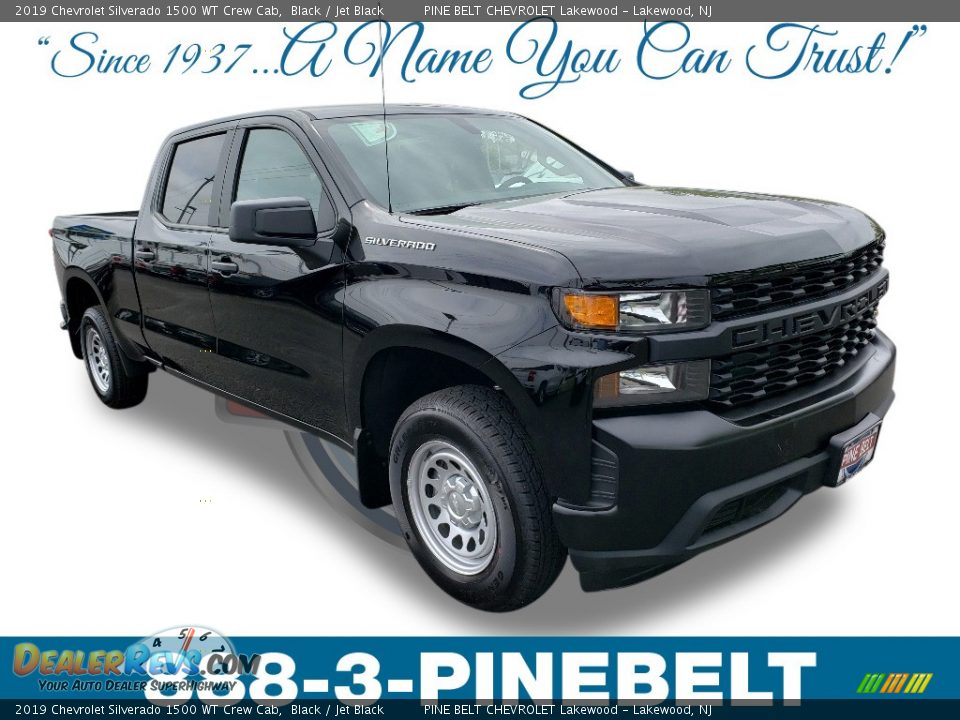 2019 Chevrolet Silverado 1500 WT Crew Cab Black / Jet Black Photo #1