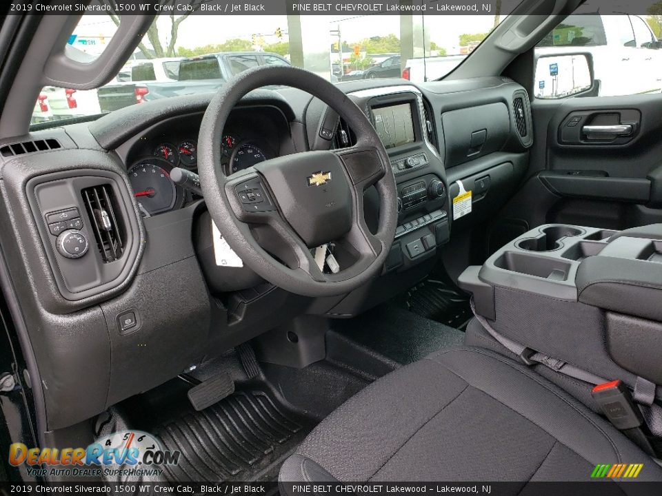 Jet Black Interior - 2019 Chevrolet Silverado 1500 WT Crew Cab Photo #7