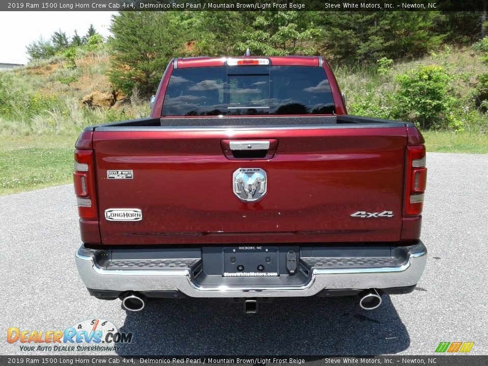2019 Ram 1500 Long Horn Crew Cab 4x4 Delmonico Red Pearl / Mountain Brown/Light Frost Beige Photo #7