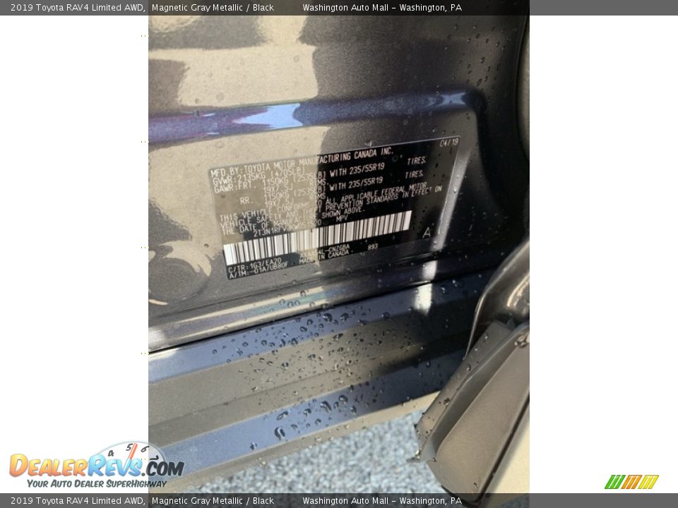 2019 Toyota RAV4 Limited AWD Magnetic Gray Metallic / Black Photo #13