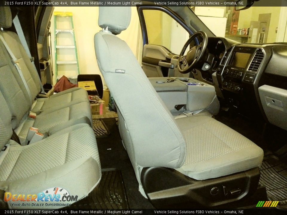 2015 Ford F150 XLT SuperCab 4x4 Blue Flame Metallic / Medium Light Camel Photo #3