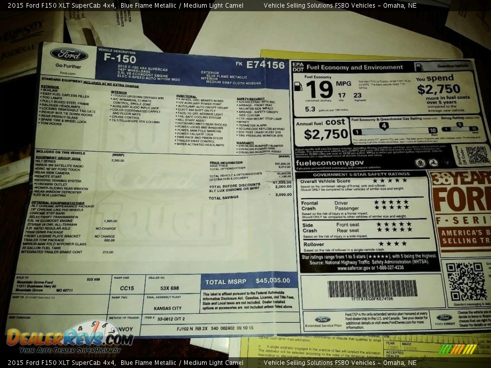 2015 Ford F150 XLT SuperCab 4x4 Blue Flame Metallic / Medium Light Camel Photo #7