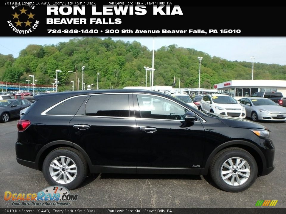 2019 Kia Sorento LX AWD Ebony Black / Satin Black Photo #1