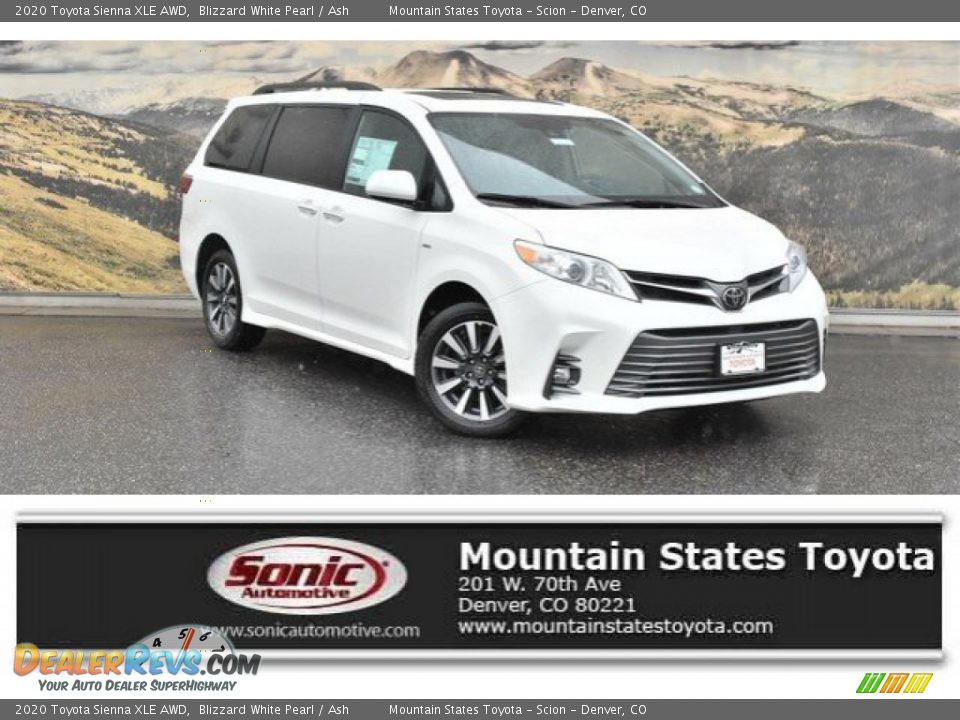 2020 Toyota Sienna XLE AWD Blizzard White Pearl / Ash Photo #1