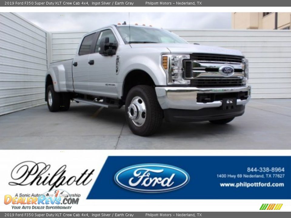 2019 Ford F350 Super Duty XLT Crew Cab 4x4 Ingot Silver / Earth Gray Photo #1