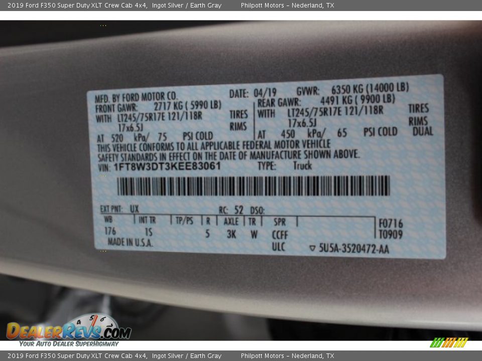 2019 Ford F350 Super Duty XLT Crew Cab 4x4 Ingot Silver / Earth Gray Photo #22