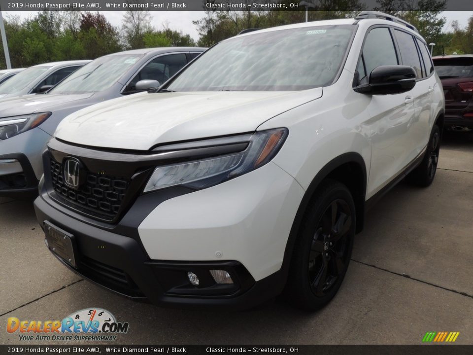 2019 Honda Passport Elite AWD White Diamond Pearl / Black Photo #1