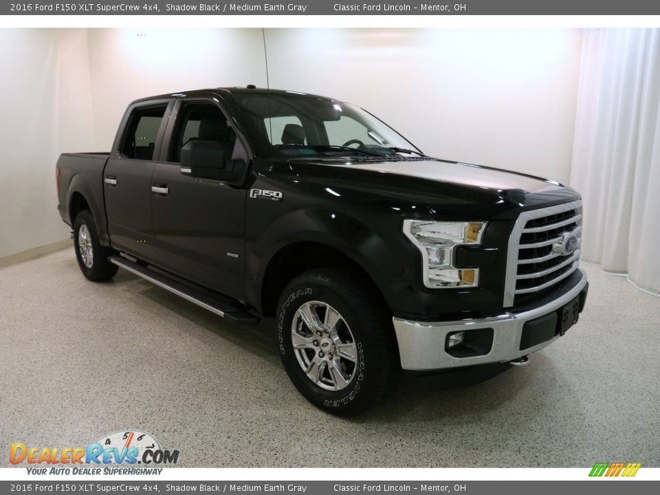 2016 Ford F150 XLT SuperCrew 4x4 Shadow Black / Medium Earth Gray Photo #1