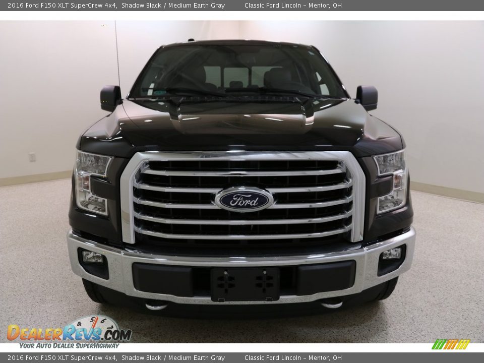 2016 Ford F150 XLT SuperCrew 4x4 Shadow Black / Medium Earth Gray Photo #2
