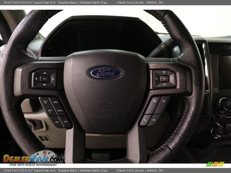 2016 Ford F150 XLT SuperCrew 4x4 Shadow Black / Medium Earth Gray Photo #7