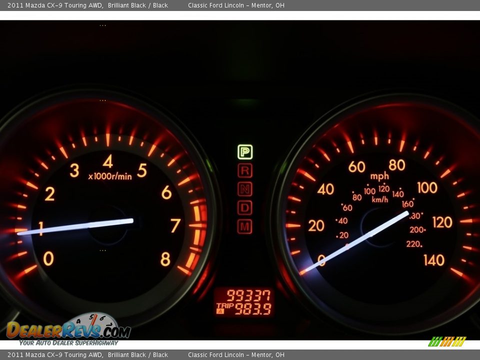 2011 Mazda CX-9 Touring AWD Brilliant Black / Black Photo #6